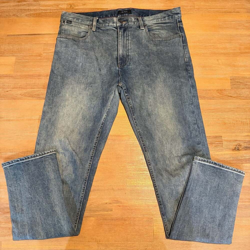 RVCA Daggers Fit Size 33 Blue Denim Skinny Jeans